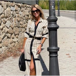 Zara Striped shirt dress
